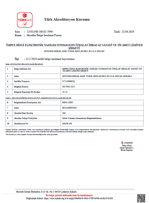 turkak iso 9001